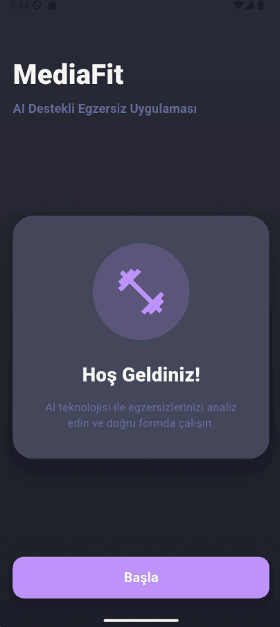 Yapay Zeka Destekli Egzersiz Takip Uygulaması - Screenshot 1