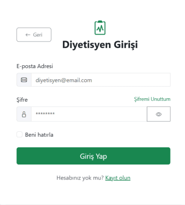 DotNet Diyetisyen-Hasta Takip Uygulaması - Screenshot 5