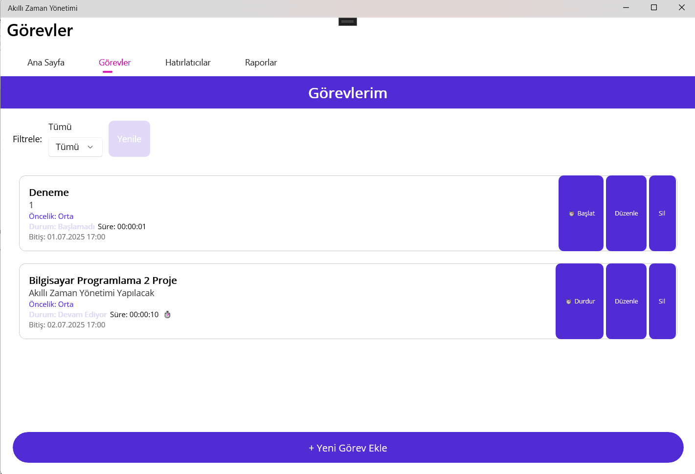 Akıllı Zaman Yönetimi Asistanı - Screenshot 10