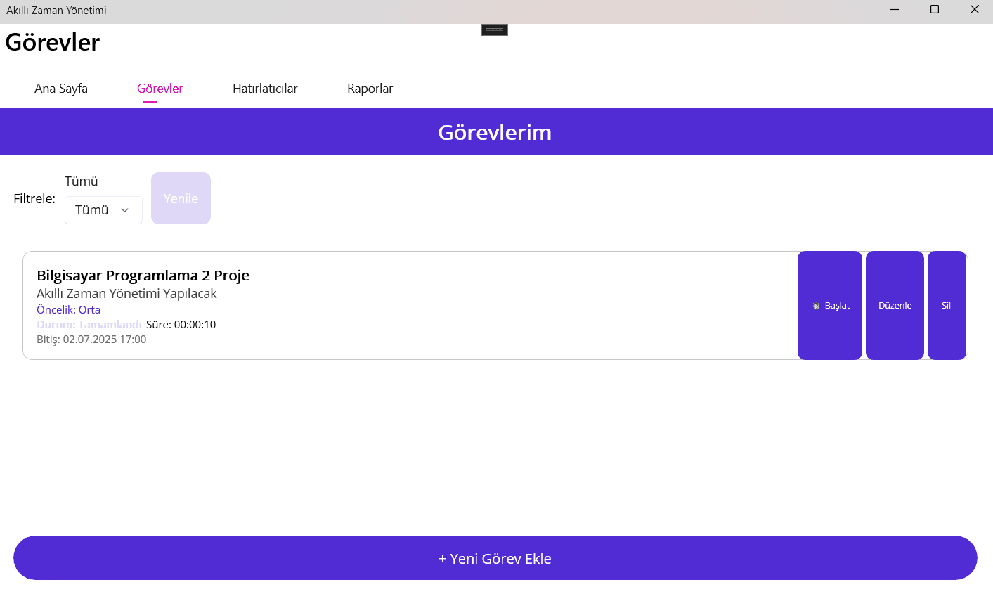 Akıllı Zaman Yönetimi Asistanı - Screenshot 4