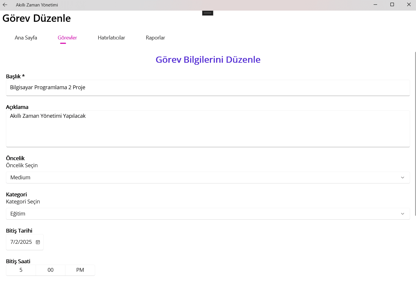 Akıllı Zaman Yönetimi Asistanı - Screenshot 5