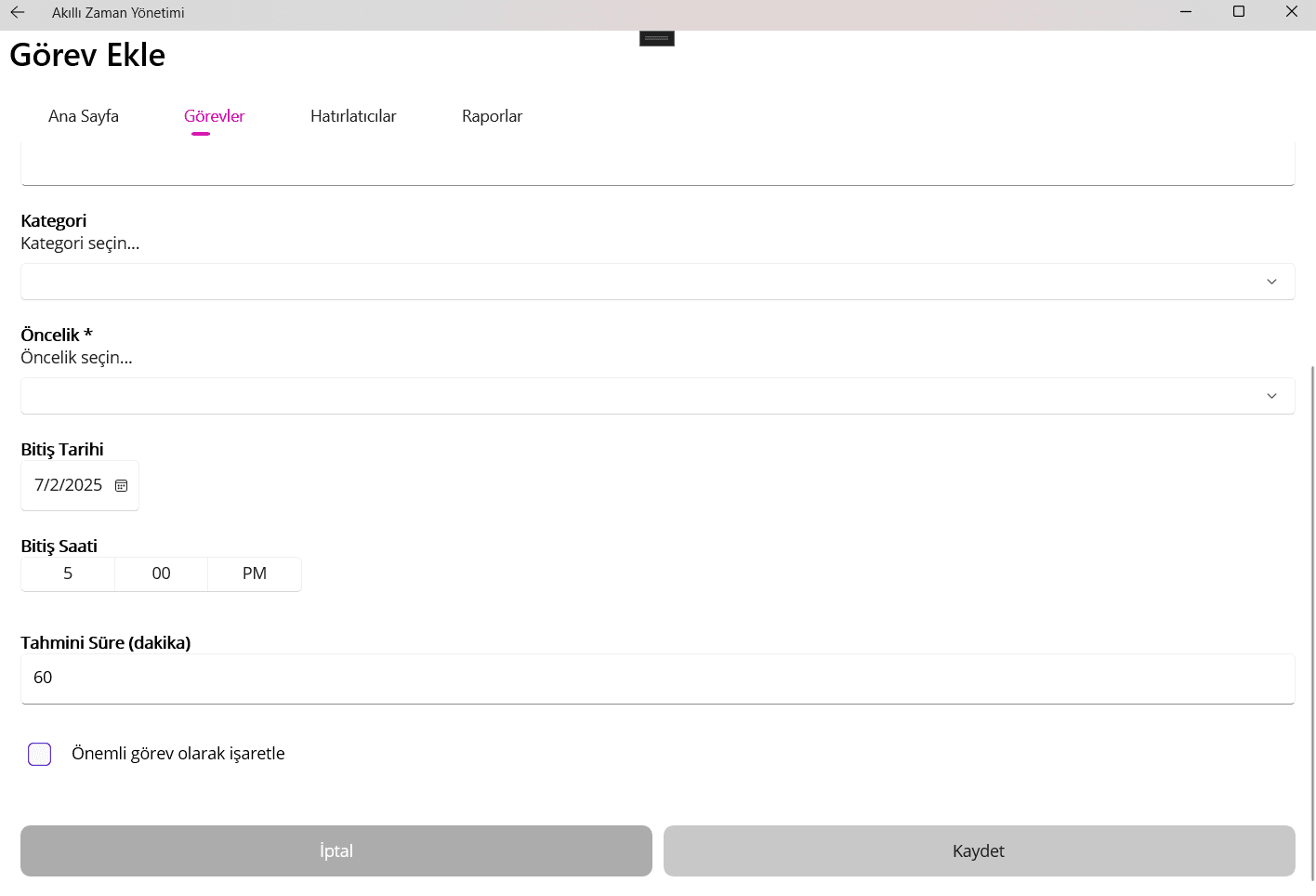 Akıllı Zaman Yönetimi Asistanı - Screenshot 6
