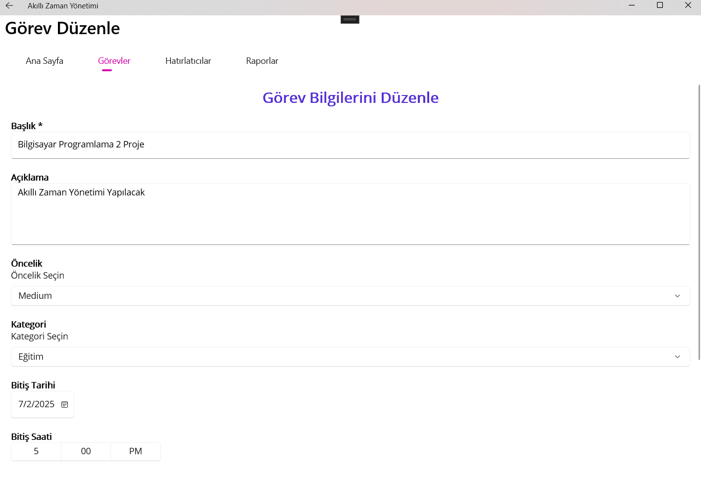 Akıllı Zaman Yönetimi Asistanı - Screenshot 7