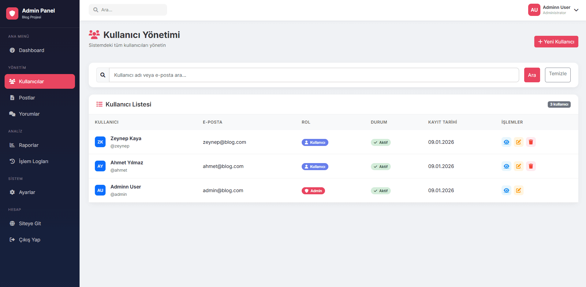 Spring Boot Blog & İçerik Yönetim Sistemi - Screenshot 10