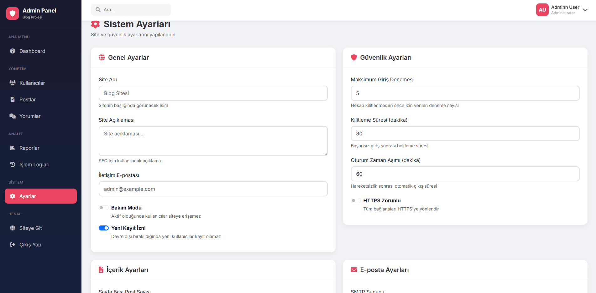 Spring Boot Blog & İçerik Yönetim Sistemi - Screenshot 15