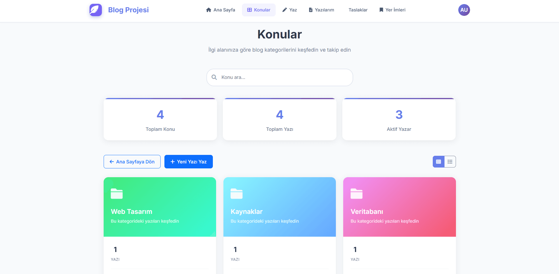 Spring Boot Blog & İçerik Yönetim Sistemi - Screenshot 2